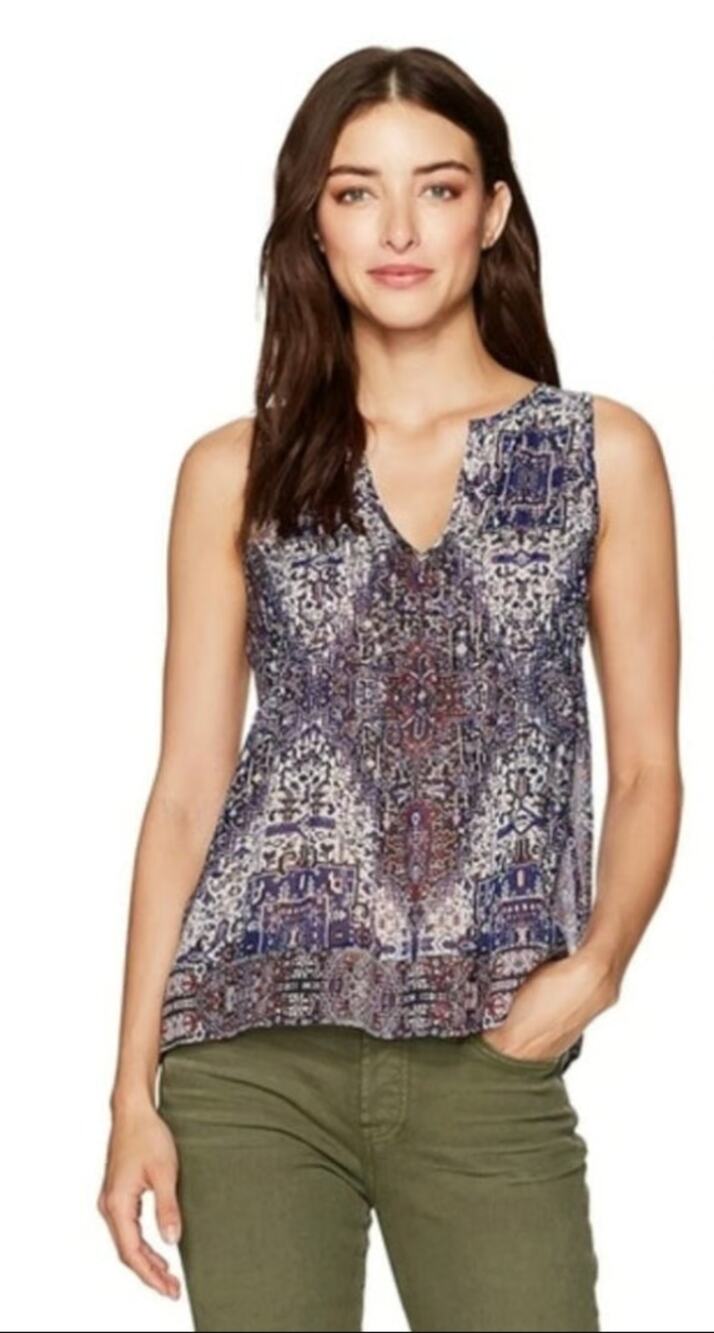 Joie 100% Silk Paisley Print Sleeveless Tank Top Size S